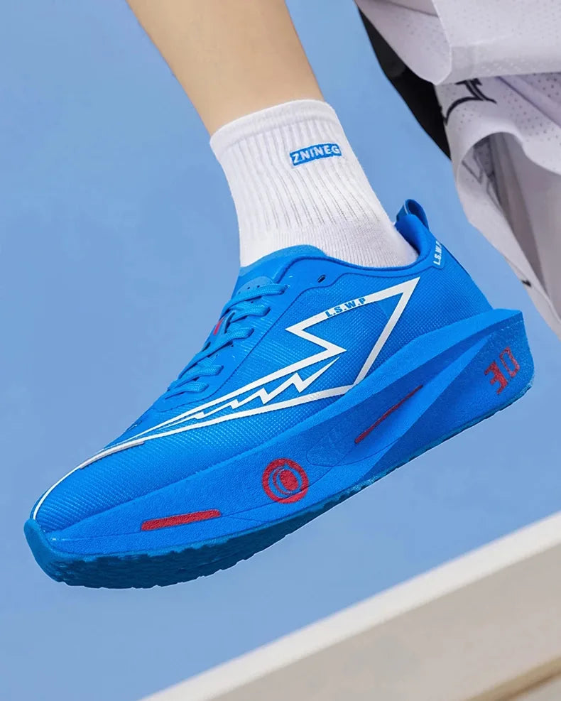 Runner mid-stride in the Podium 3.0 in Royal Blue